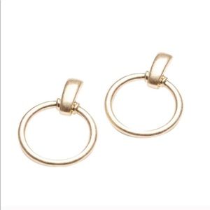 Free People Gold Farrah Metal Hoops Earrings
